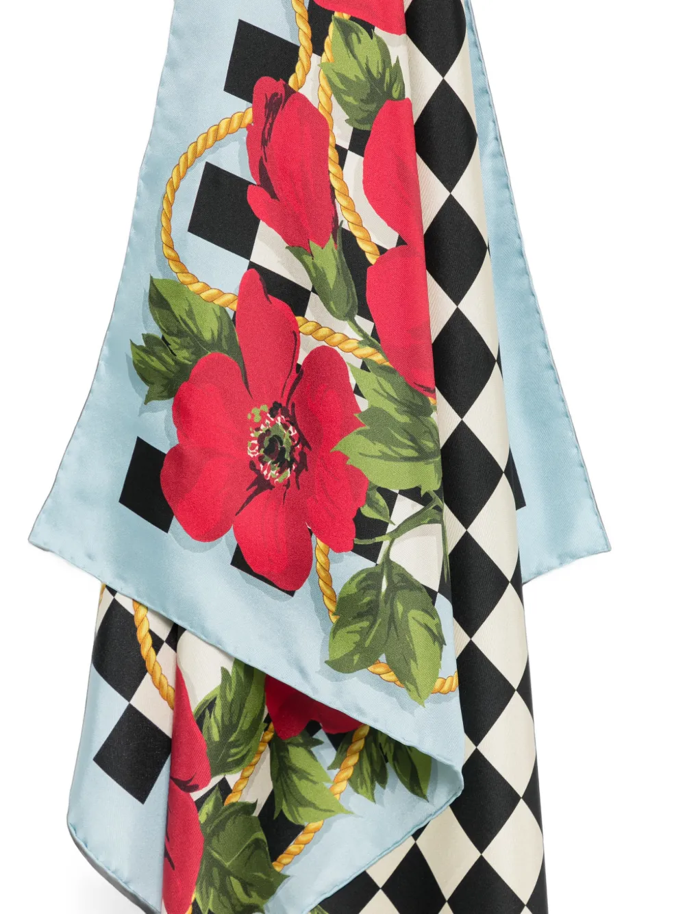 Moschino Geruite sjaal met bloemenprint Wit