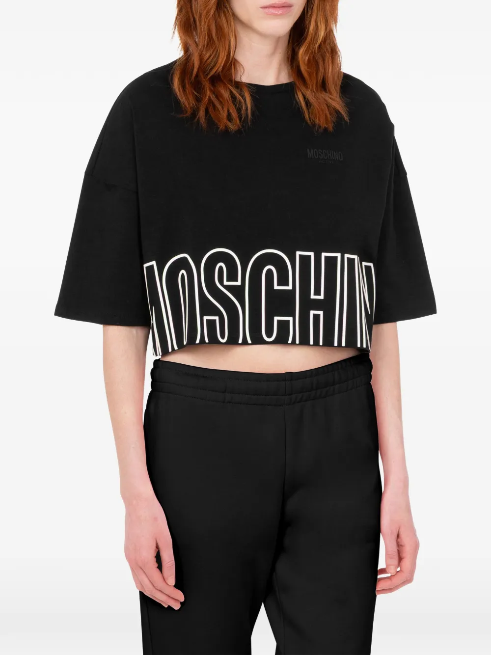 Moschino T-shirt met logoprint Zwart