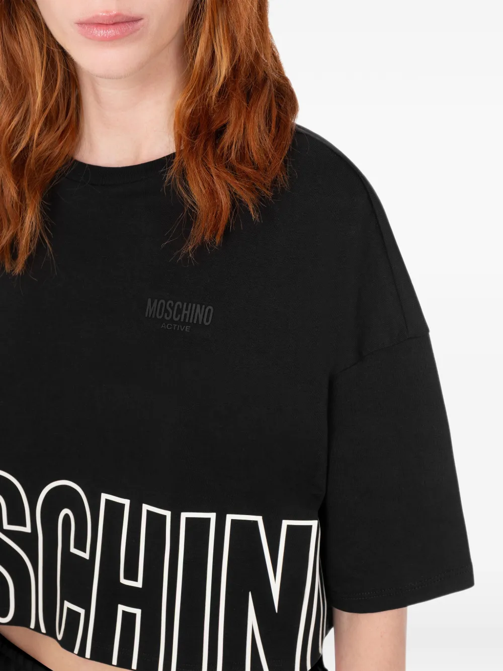 Moschino T-shirt met logoprint Zwart