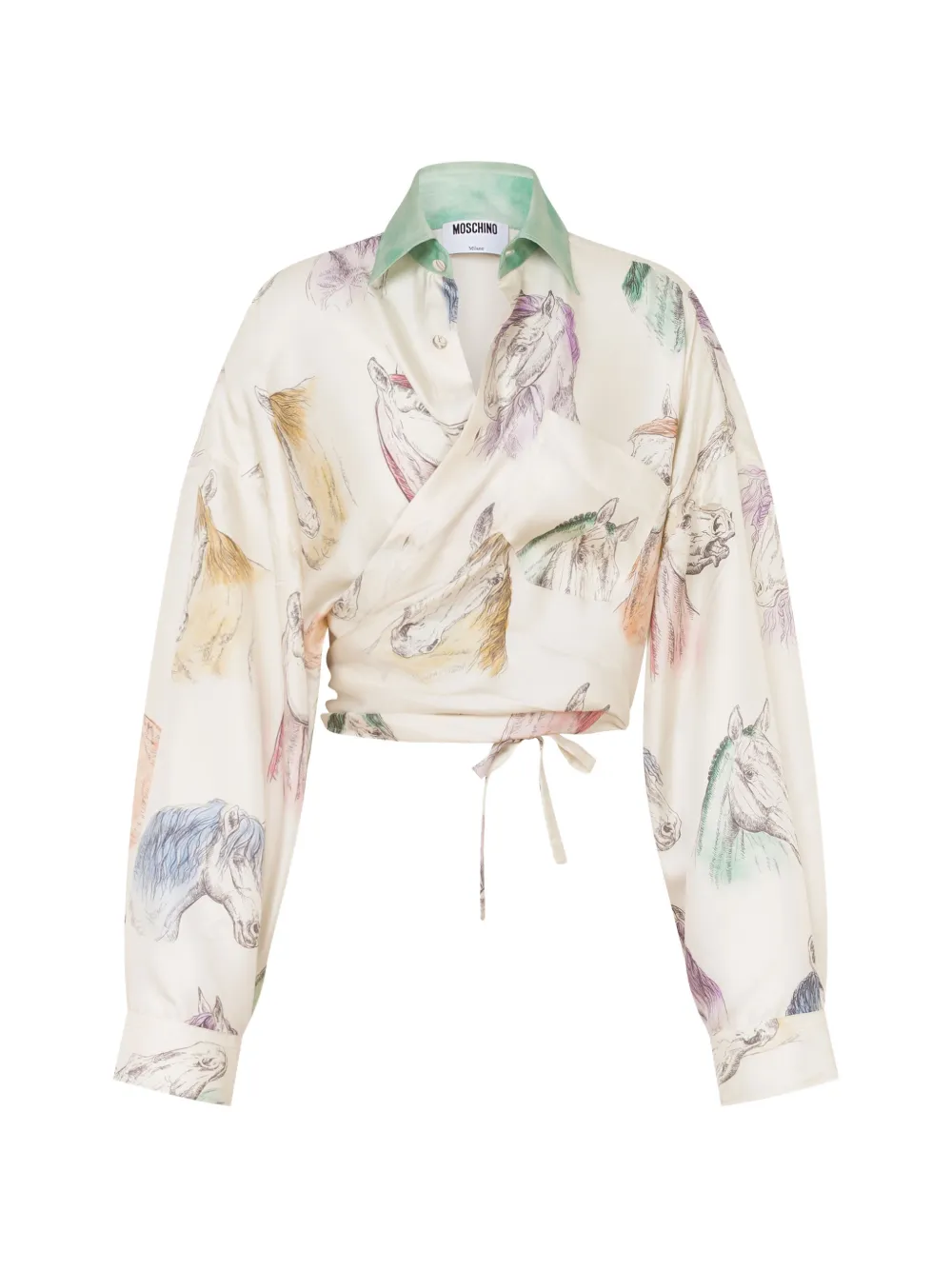 Moschino horse-print silk shirt