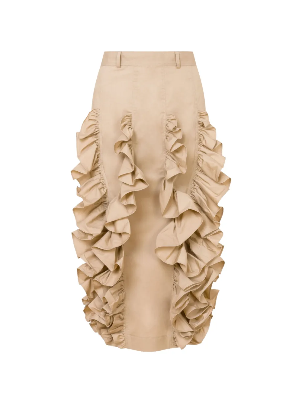 Moschino Gonna midi con ruches - Toni neutri