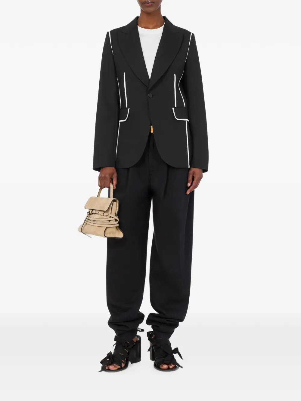 Moschino piped pleated-back jacket Zwart
