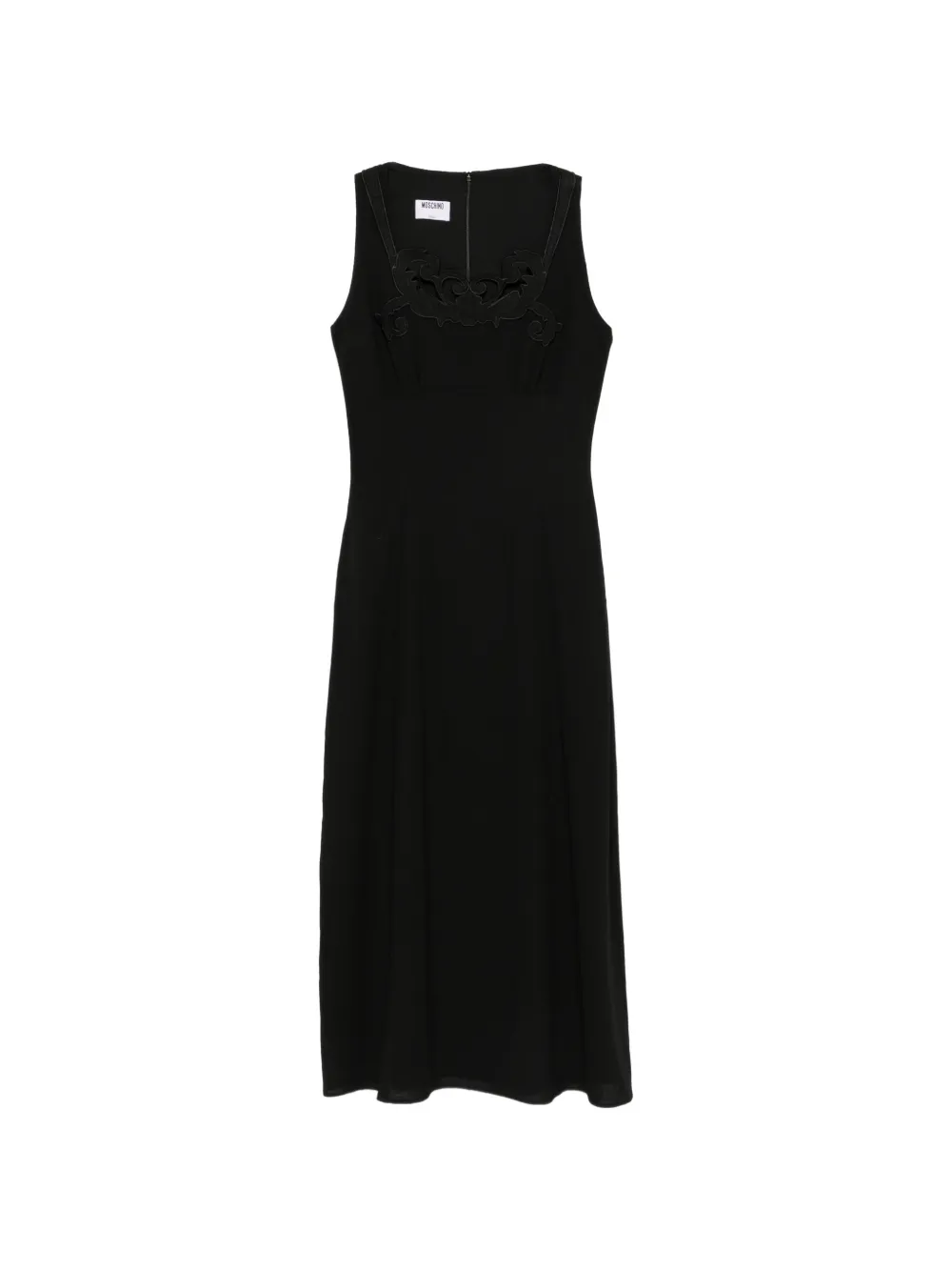 Moschino cut-out embroidered midi dress - Schwarz