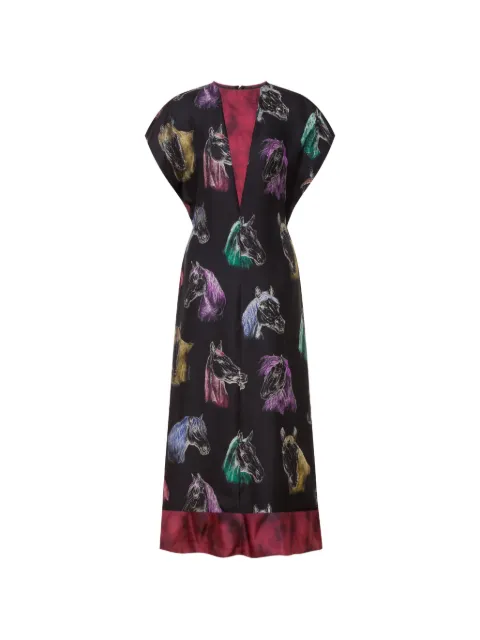 Moschino printed silk twill dress