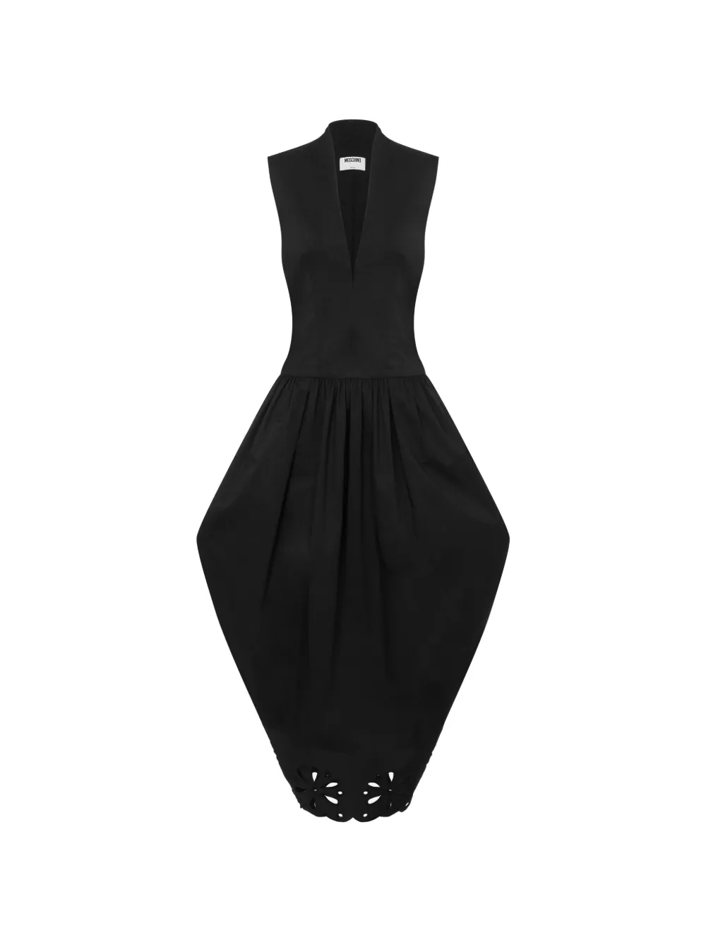 Moschino broderie-anglaise V-neck dress - Nero