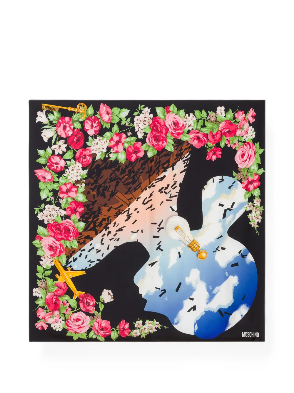 Moschino Sjaal met print Zwart
