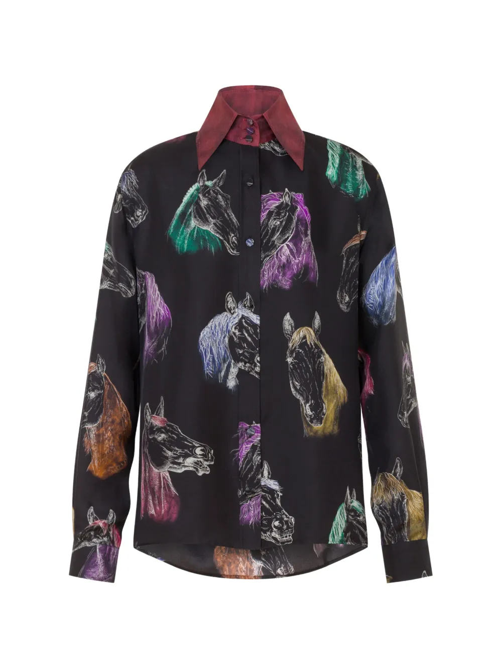 Moschino horse-print silk shirt