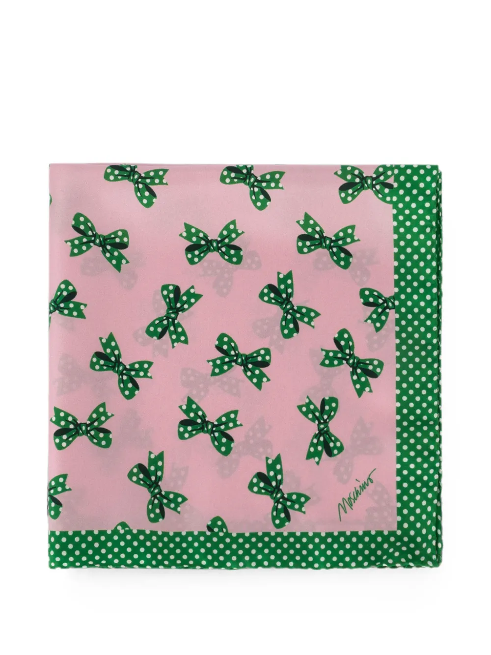 Moschino Sjaal met stippen en strikprint Roze