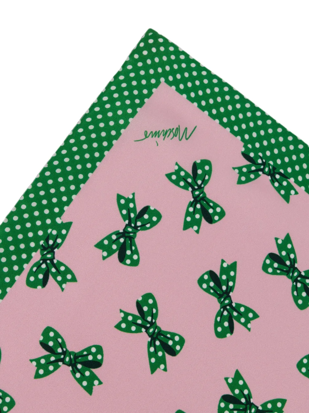 Moschino Sjaal met stippen en strikprint Roze