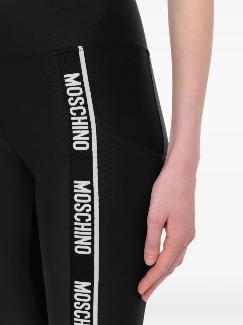 Moschino Legging met logoband Zwart