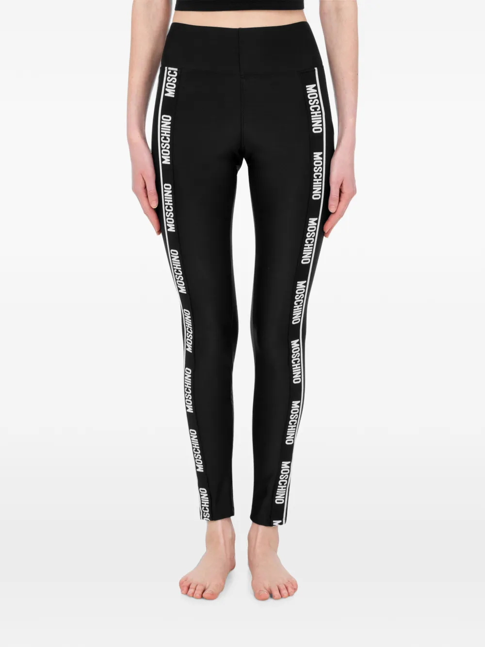 Moschino Legging met logoband Zwart
