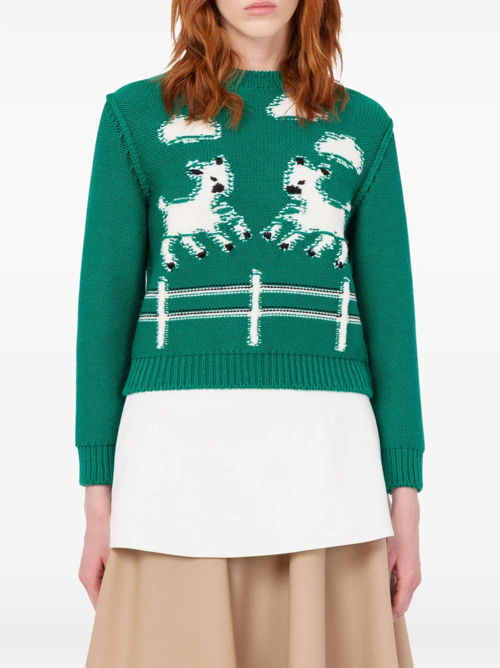 Moschino Trui met schapen-intarsia Groen