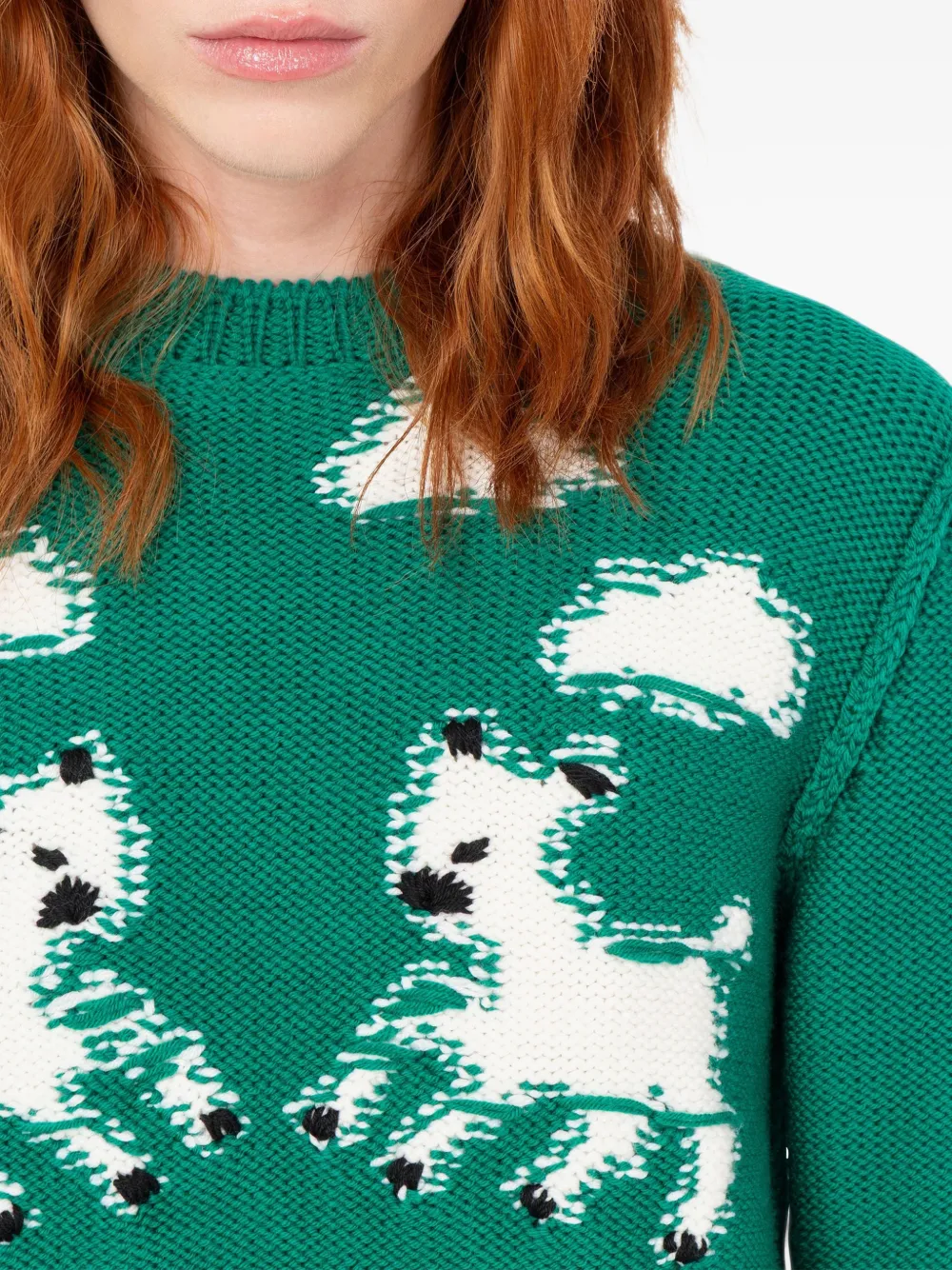 Moschino Trui met schapen-intarsia Groen