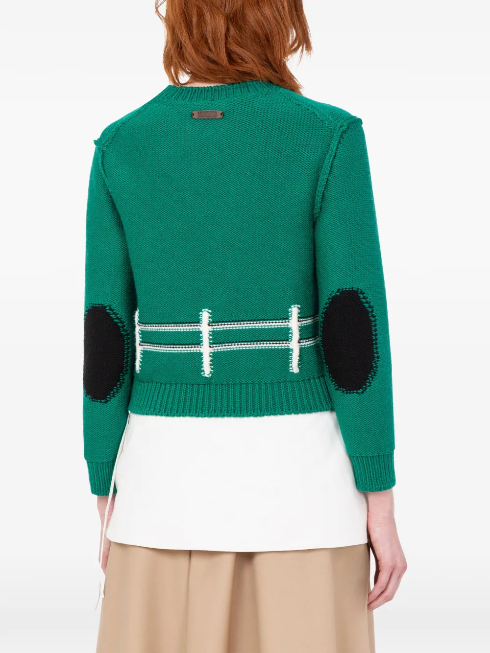 Moschino Trui met schapen-intarsia Groen