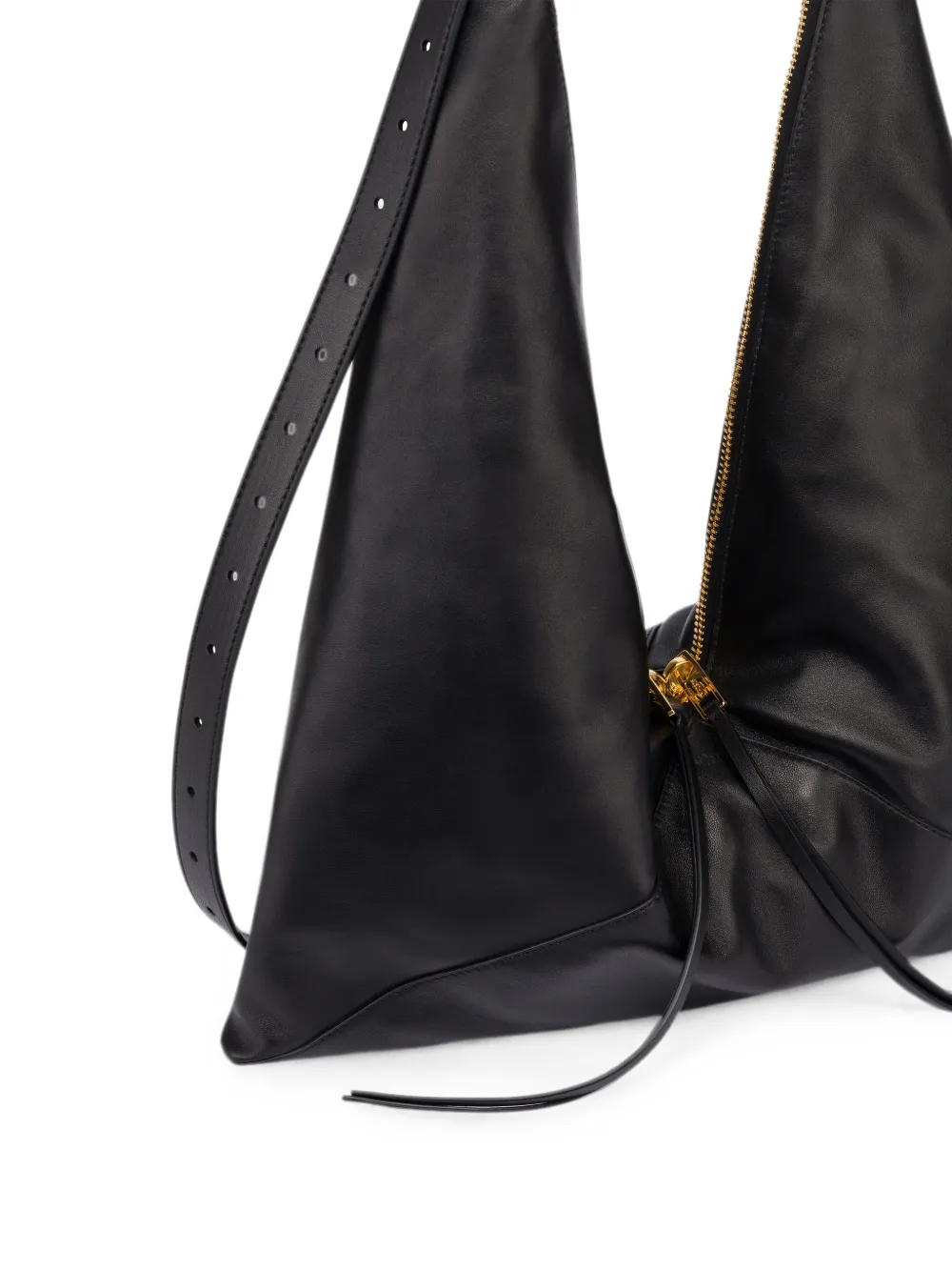 Moschino Triangelvormige leren schoudertas Zwart