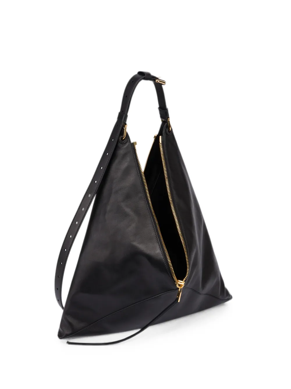 Moschino triangle-shape leather shoulder bag - Nero