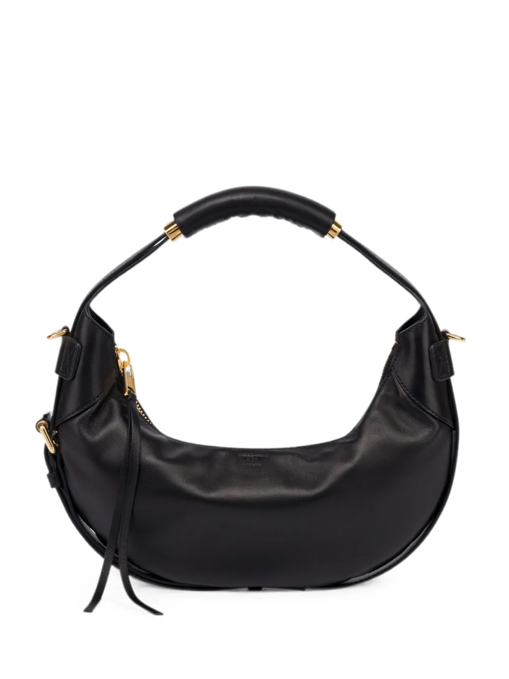 Moschino Borsa a spalla in pelle con manico imbottito - Nero
