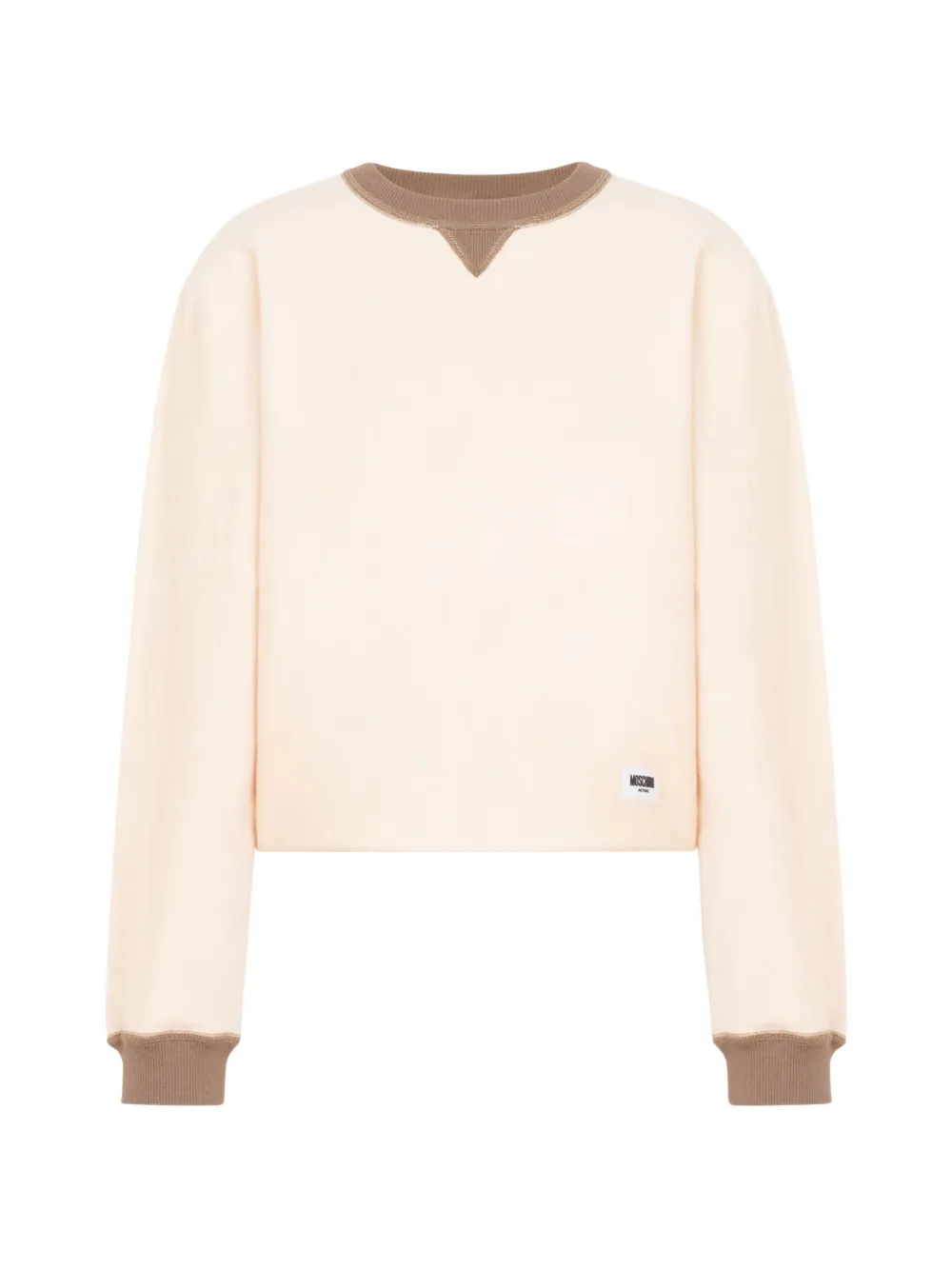 Moschino logo-patch ribbed-trim sweater