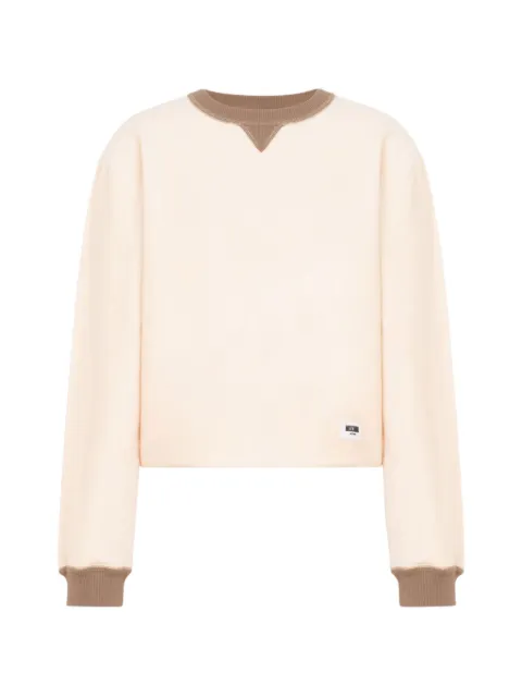 Moschino logo-patch ribbed-trim sweater