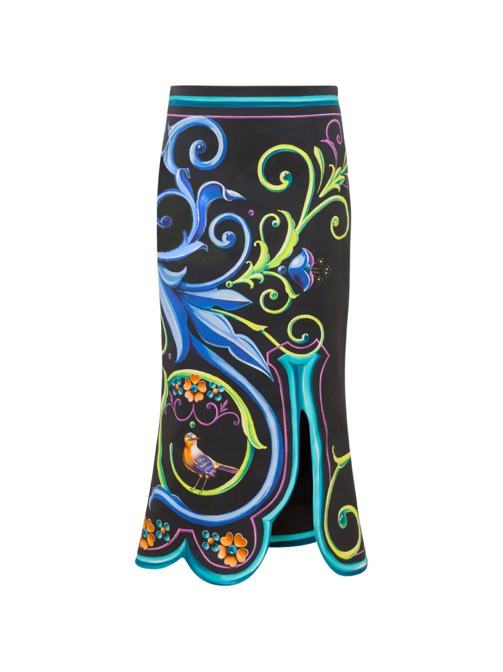 Moschino Gonna midi con orlo a smerlo - Nero