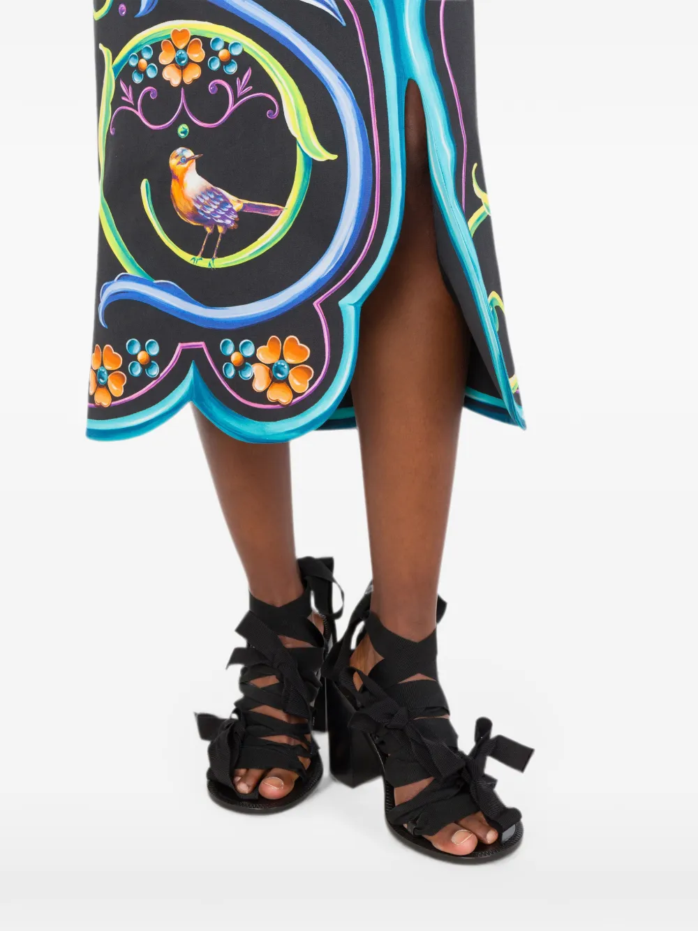 Moschino Midi-rok met gewelfde afwerking Zwart