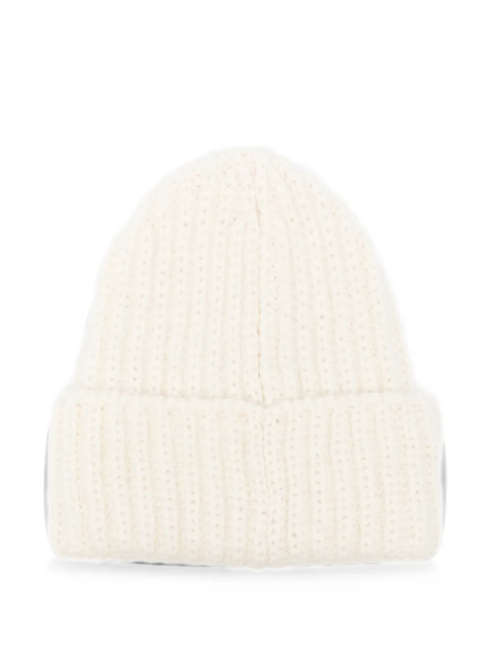 Moschino Geribbelde muts met geborduurd logo Beige