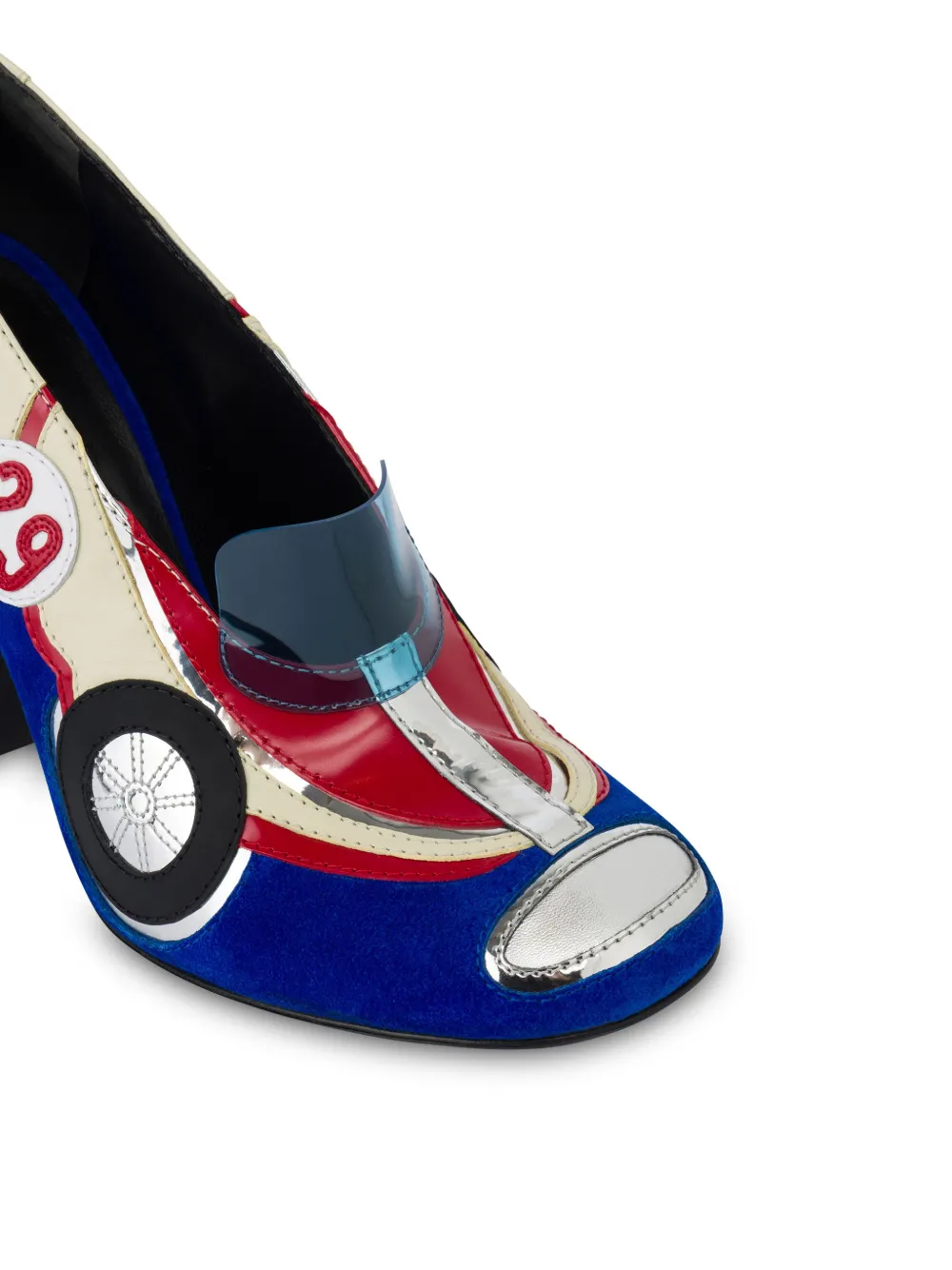 Moschino Pumps met patchwork Blauw