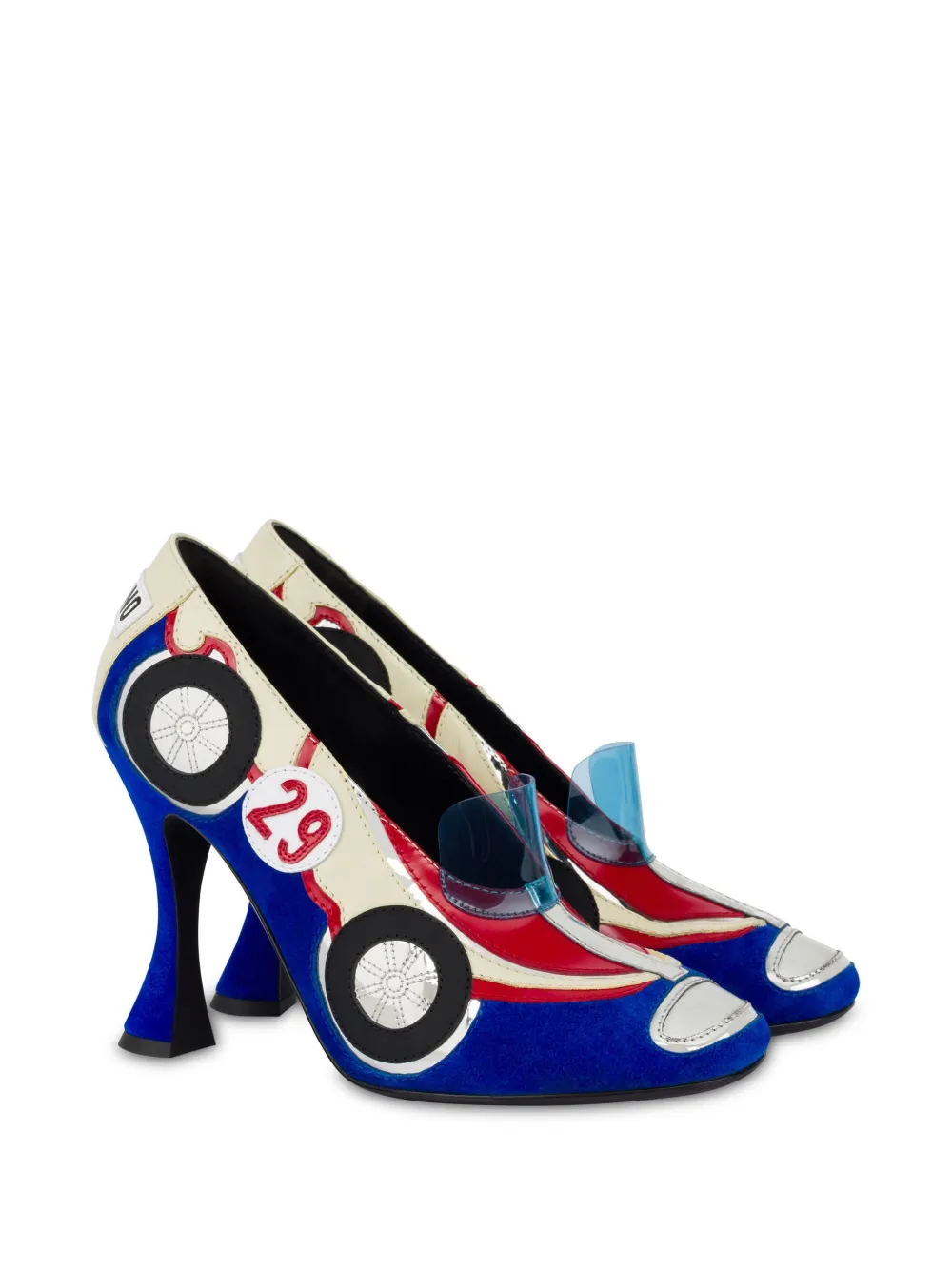 Moschino Pumps met patchwork Blauw