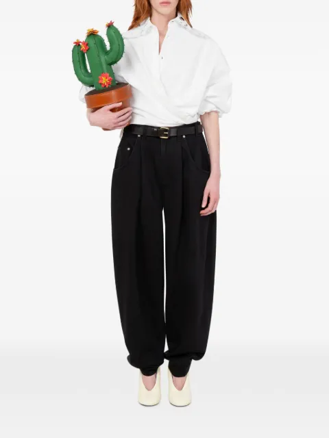 Moschino broderie-anglaise wrap-front shirt