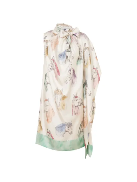 Moschino horse-print silk dress