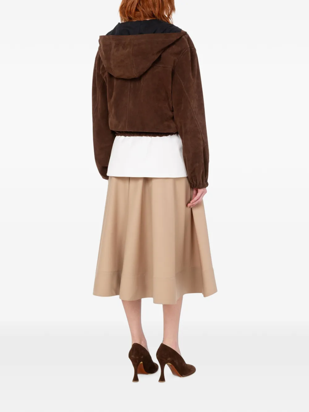 Moschino suede hooded jacket Bruin