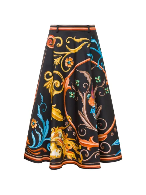 Moschino jupe mi-longue à imprimé baroque