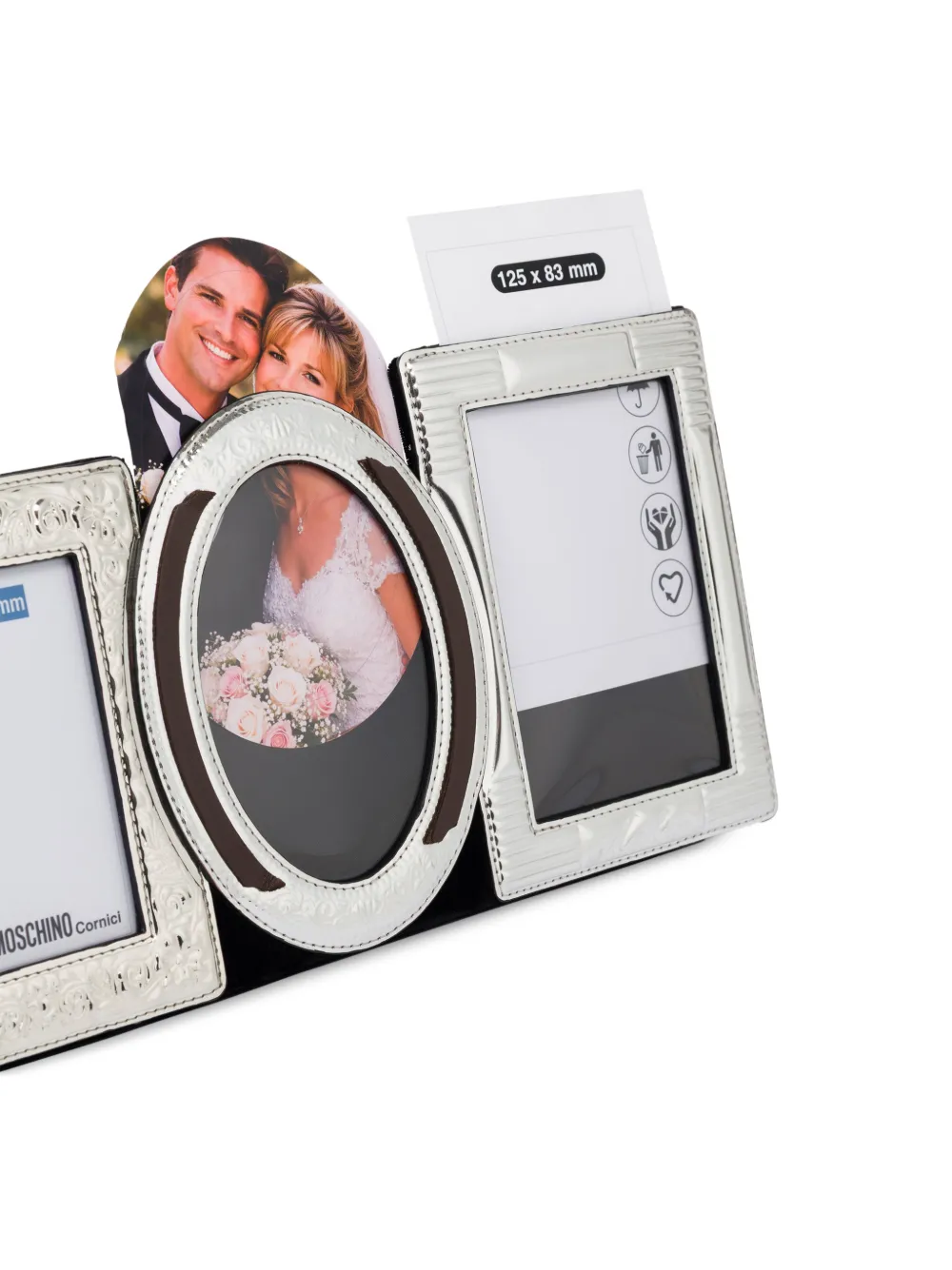 Moschino Schoudertas met fotolijst Zwart
