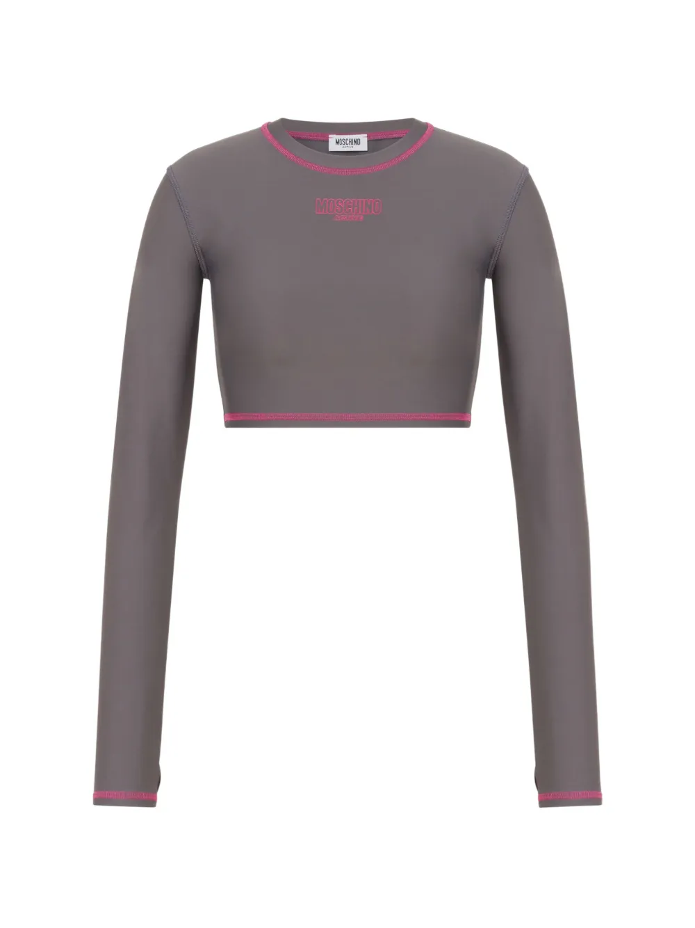 Moschino logo-print cropped top