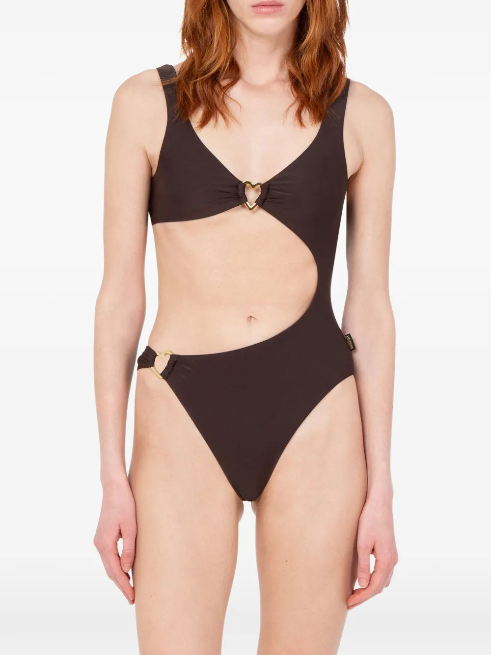 Moschino Badpak met uitgesneden details en hartpatroon Bruin