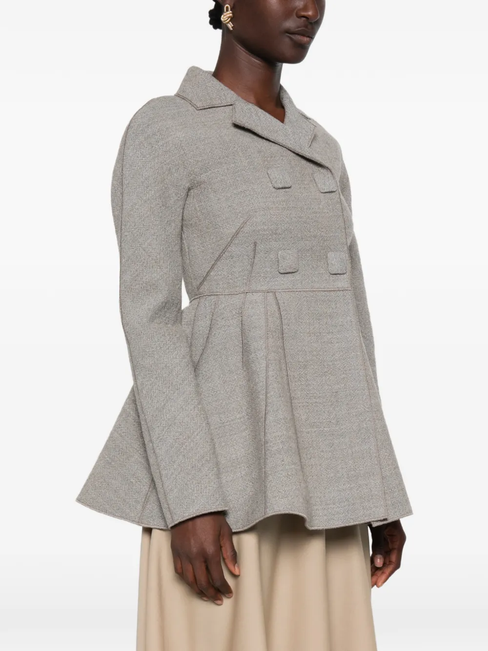 Moschino Jack met dubbele rij knopen en peplum-design Grijs