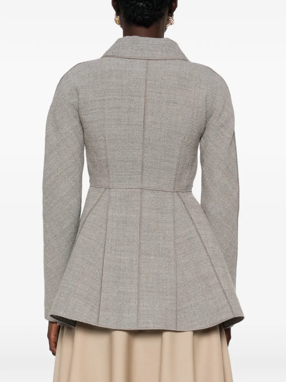 Moschino Jack met dubbele rij knopen en peplum-design Grijs