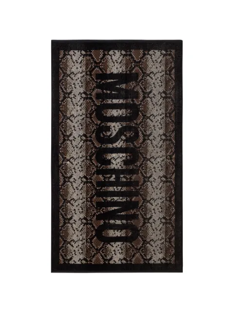 Moschino snake-print logo beach towel