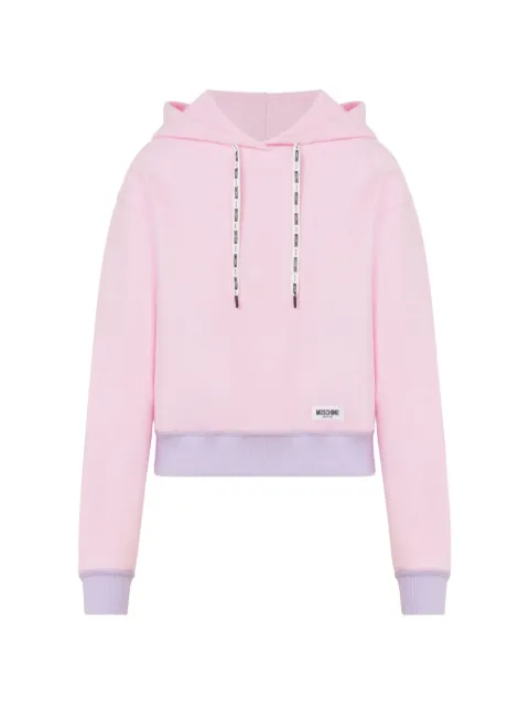 Moschino logo-patch drawstring hoodie