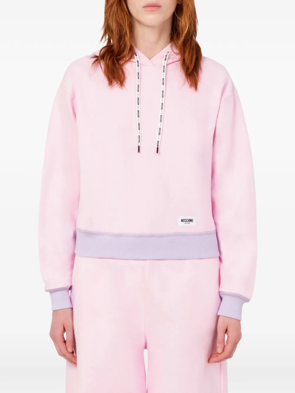Moschino Hoodie met logopatch Roze