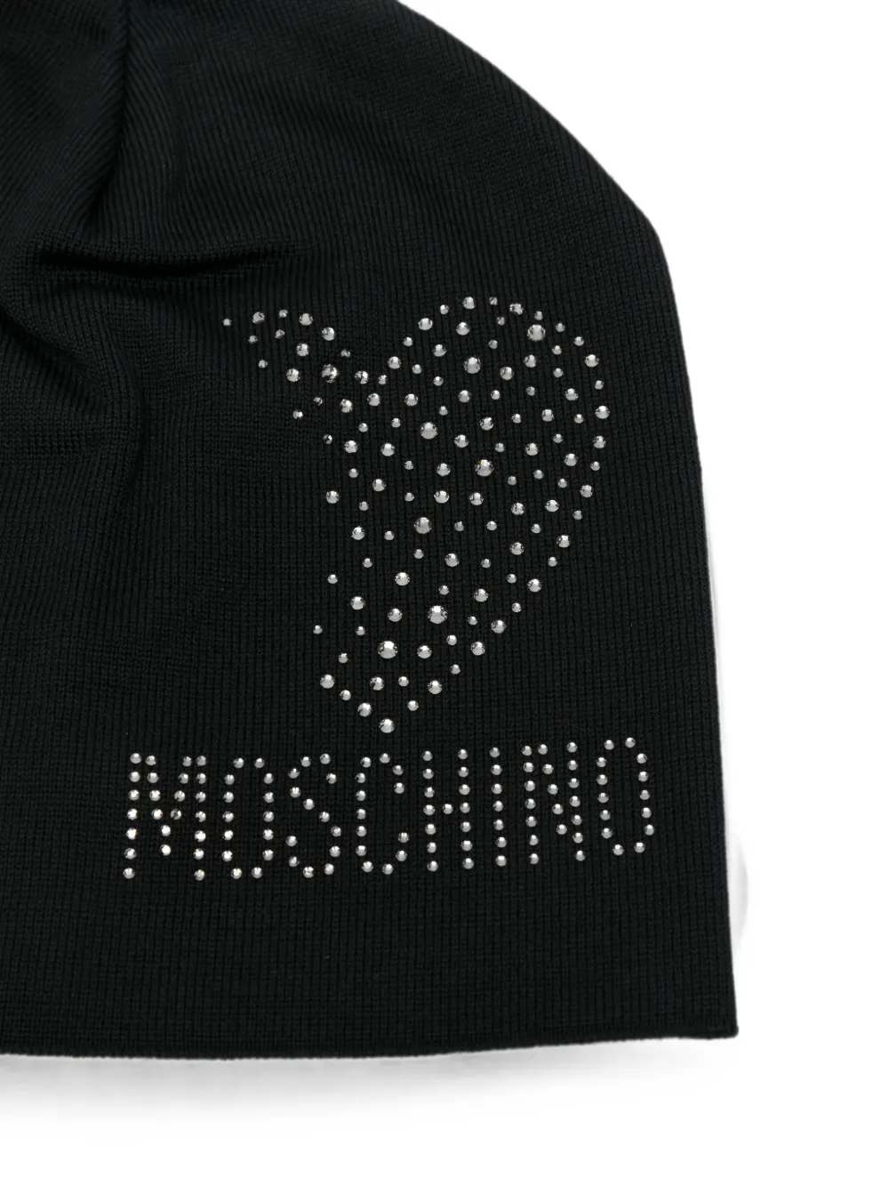 Moschino Muts verfraaid met kristallen en hart Zwart