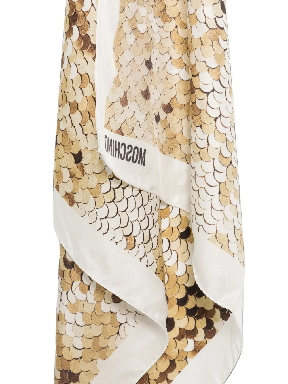 Moschino Zijden sjaal met pailletten Beige
