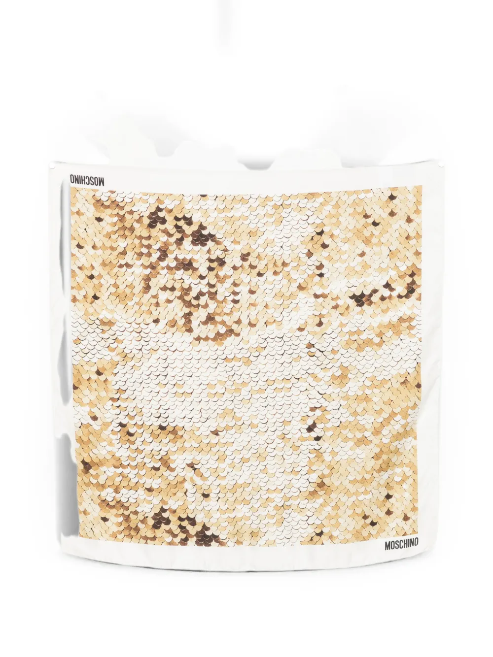 Moschino sequin-print silk scarf - Nude