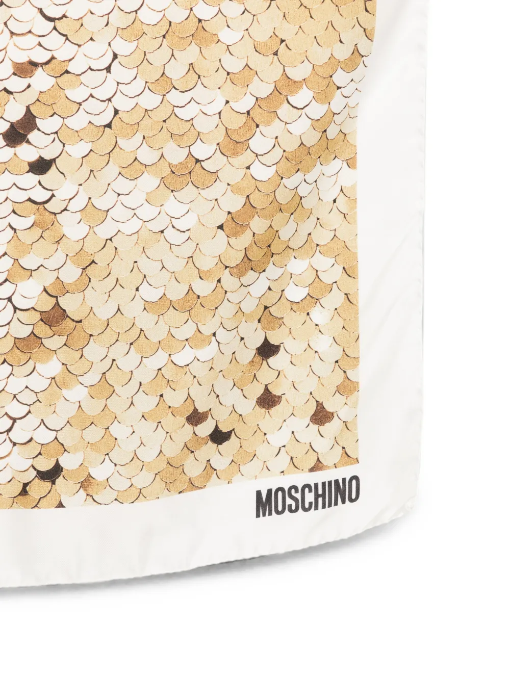Moschino Zijden sjaal met pailletten Beige