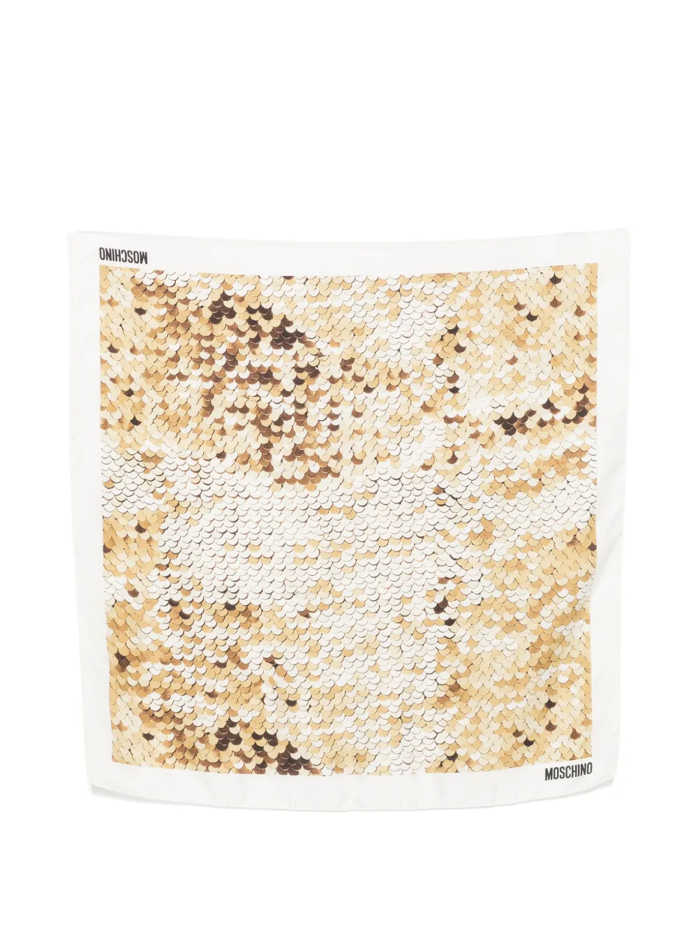 Moschino sequin-print silk scarf - Toni neutri