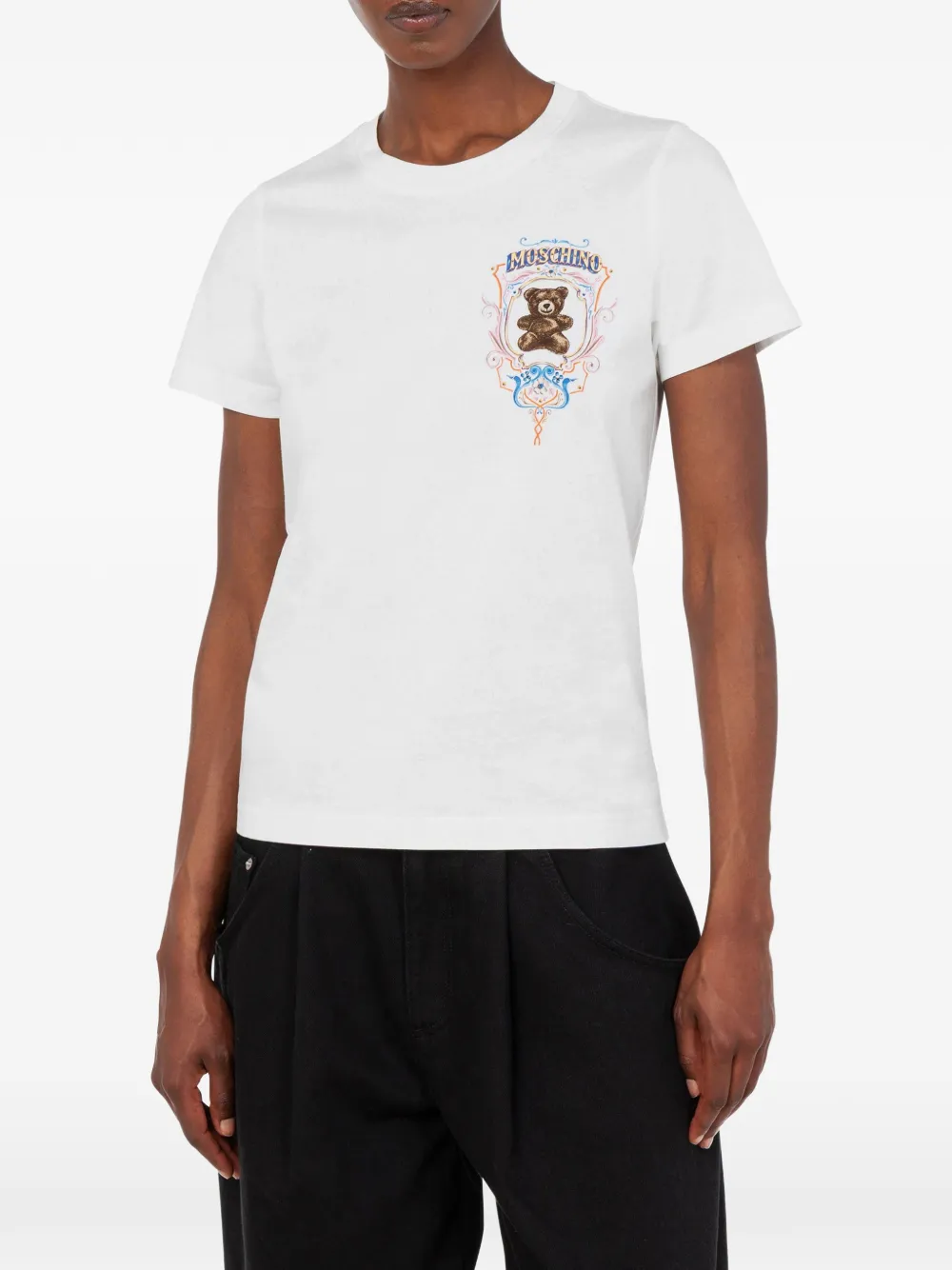 Moschino T-shirt met grafische print Wit