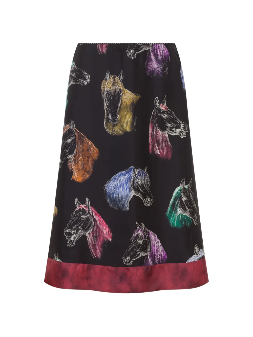Moschino horse-print midi skirt - Schwarz