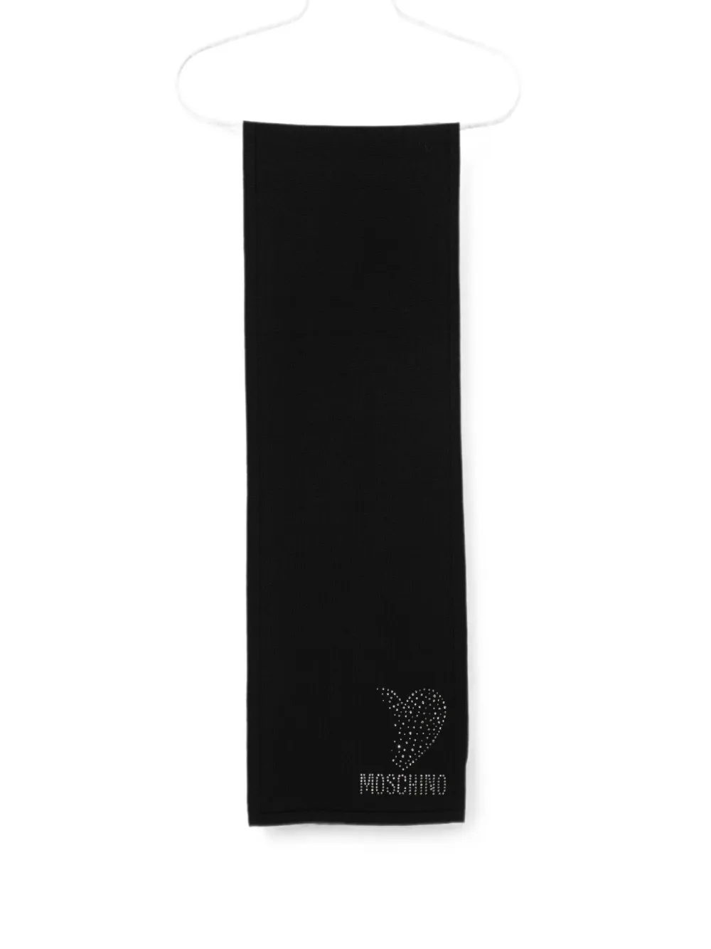 Moschino crystal-embellished heart scarf - Schwarz