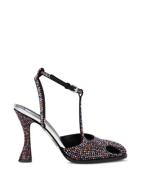 Moschino crystal-embellished T-bar pumps