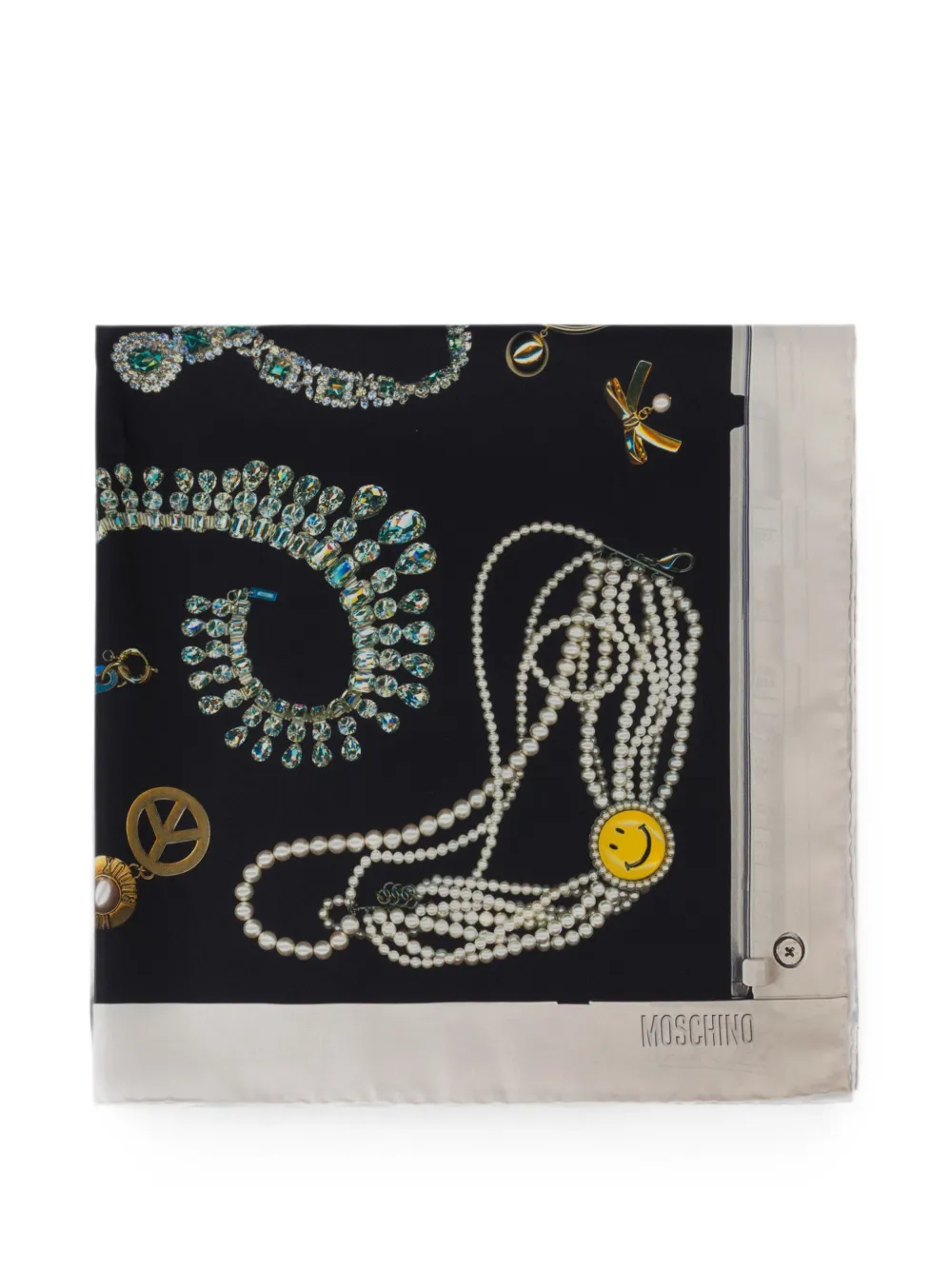 Moschino graphic-print Silk Scarf | ブラック | FARFETCH JP